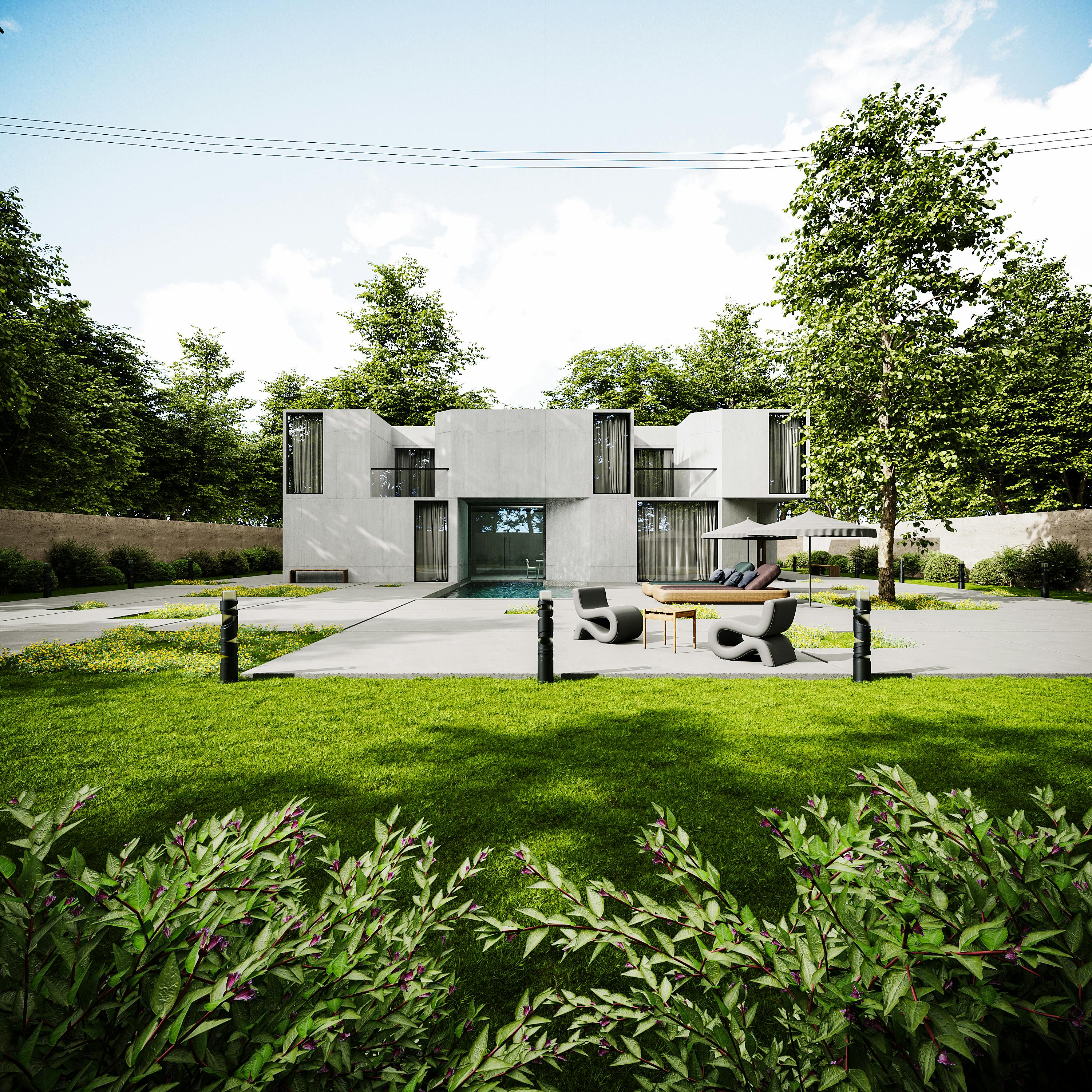 Jardin contemporain entretenu par Hush Garden paysagiste Chambles